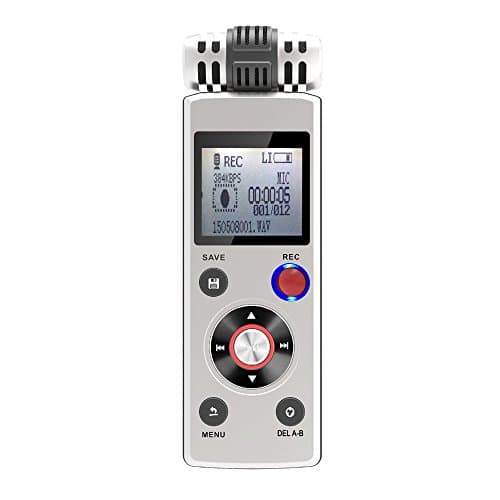 6622 Digital Voice Recorder With 8GB Memory for meetings/Support Two REC Formats WAV And MP3/One Key Recording,Voice activated Dictaphone with Two power Supply