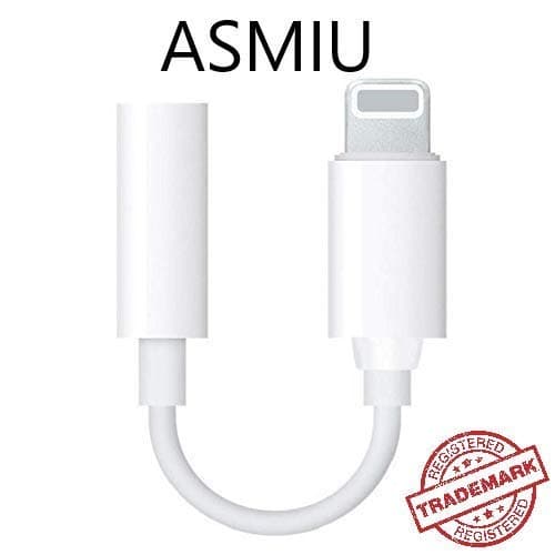 ASMIU Lighting to 3.5 mm Headphones Jack Adapter Cable Compatible with iPhone 7/8/7Plus/8Plus, X, Xs, iOS 10/12 (White)