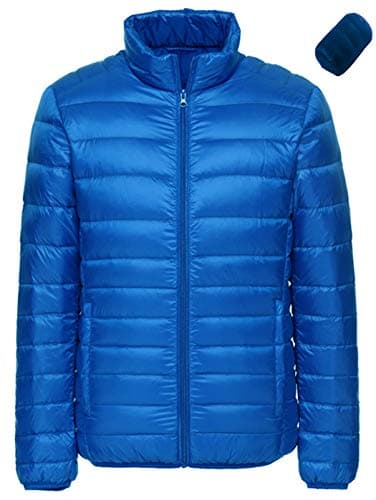 Sawadikaa Men's Winter Packable Ultra Light Pillow Down Puffer Jacket Coat Outdoor Quilted Lightweight Down Parka