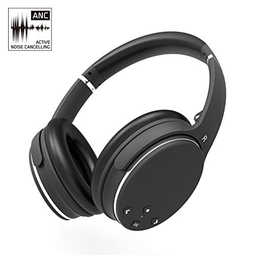 COSROLE Active Noise Cancelling Headphone, Bluetooth 4.0 Hi-Fi 3D Stereo Over-Ear Wireless Headsets Foldable Earphone Travel Headphone with Microphone &amp; Detachable Cable for Travel, TV, PC