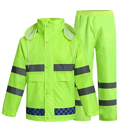 Rainfly Men's Reflective Traffic Rain Jacket And Pant Work Protective Rain Suit