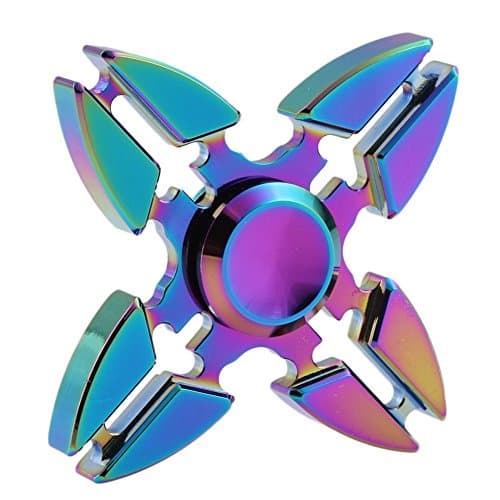 Rainbow Zinc Alloy 4 Crab Legs Hand Spinner Fidget Spinner EDC killings Time Relieve Stress ADHD Anti-anxiety Autism Helps Focus Quit Smoking Spinning Tops Desk Finger Gyros Toys Adult/Kids
