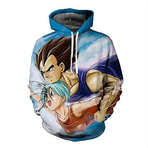 elrjghe Unisex 3d Printed Drawstring Pockets Dragon Ball Z Pullover Hoodie Hooded Sweatshirt 2 M