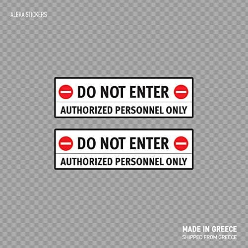 Beach345sley Do Not Enter Authorized Peonnel Only Forbidden Entry Quality Signage Security Sign Private Area X427X Funny Sticker Decal 10x8.5 inch