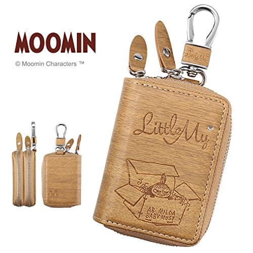 Double Fastener Car Key Chain Case Coin Purse with Hook (Moomin Wood)