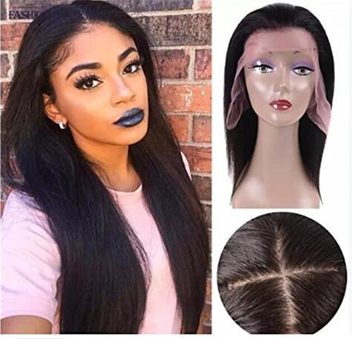 Cool2day 180% Density Straight Wave 360 Lace Frontal Wig Pre Plucked With Baby Brazilian Lace Front Human Hair Wigs (12 inches)