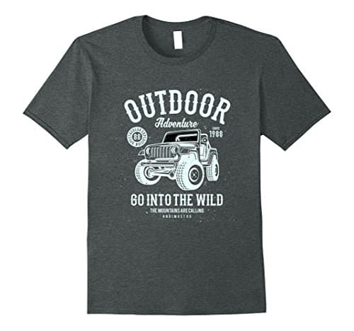 Mens Distressed Outdoor Adventure T Shirt XL Dark Heather