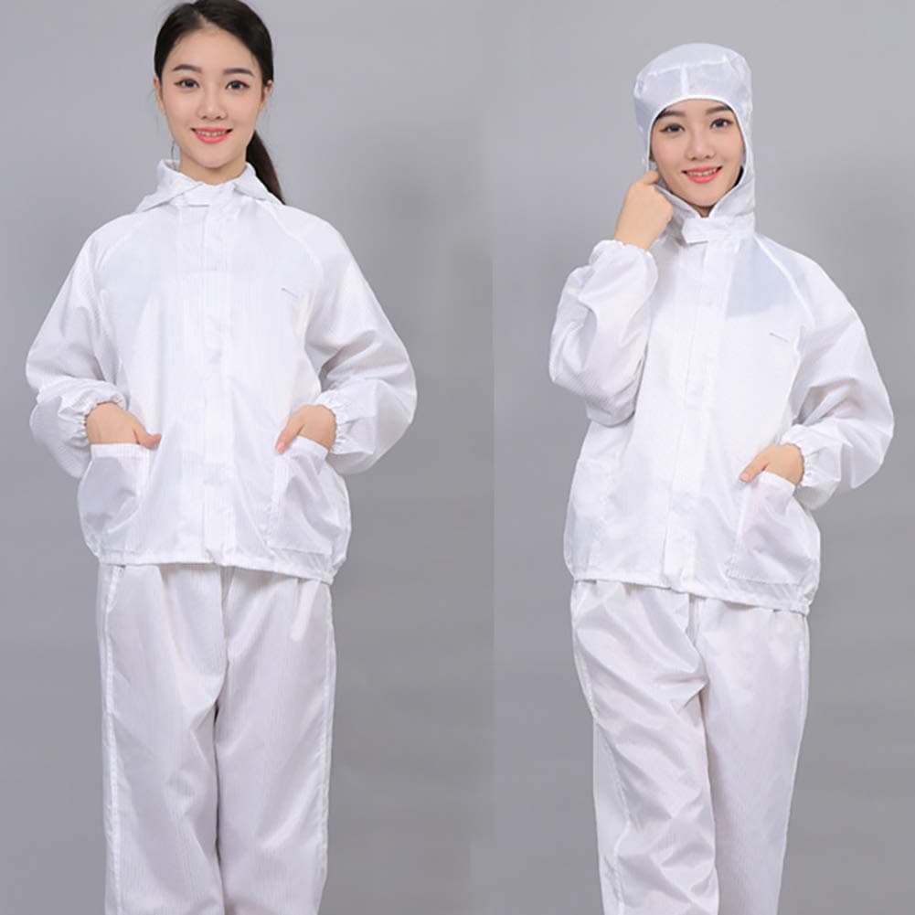 LTJY Intenst Protective Coverall with Hood,Antistatic Protection Reusable Isolation Gown - Dustproof Breathablel Protective Gown - Indoor Outdoor Lab Gown Coat for Men Women