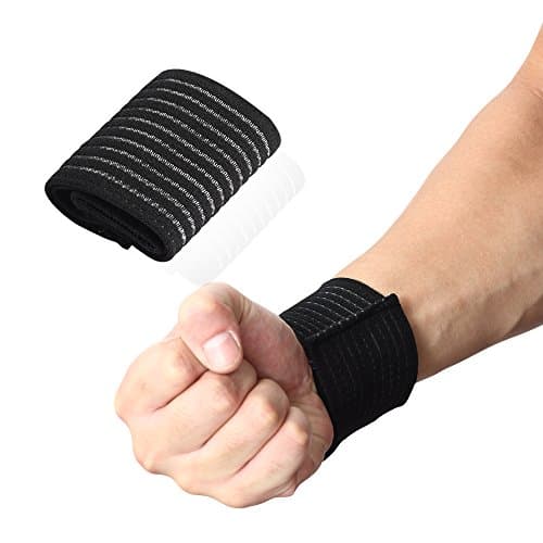 Flybomb Bandage Bracer High Elasticity Wrist Support for Gym Sport 2.95x15.5 in (2 PCS=1 Pair)