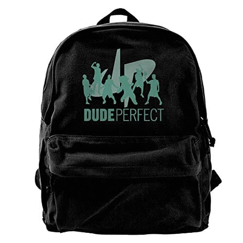 YouTube DP Dude Perfect Trick Shots Logo Canvas Backpack School Rucksack Travel Backpack Laptop Backpack Black