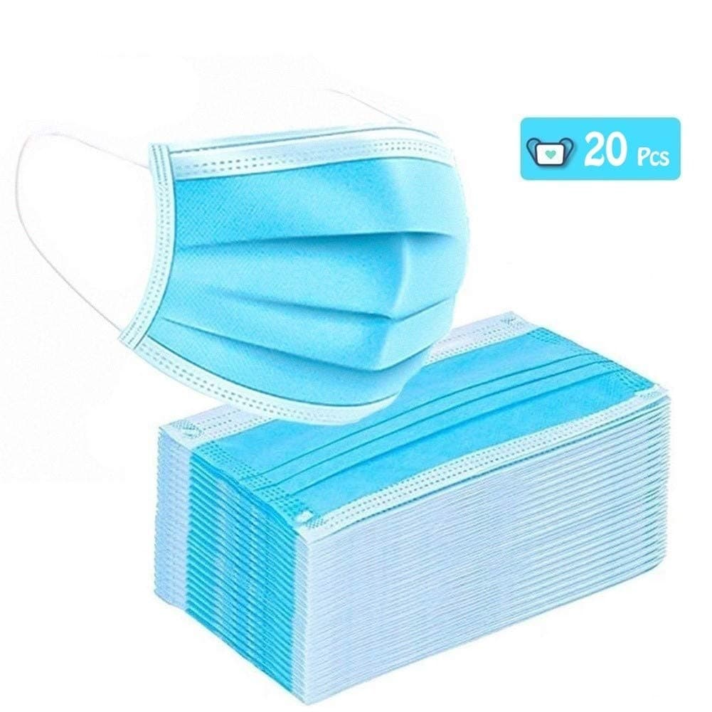 ZJyuan Disposable Face Mouth Mask 3 Layers Dustproof Mask Hygienic Face Masks High-Performance Mask Anti-Virus Mask (Color : 20 Pcs)
