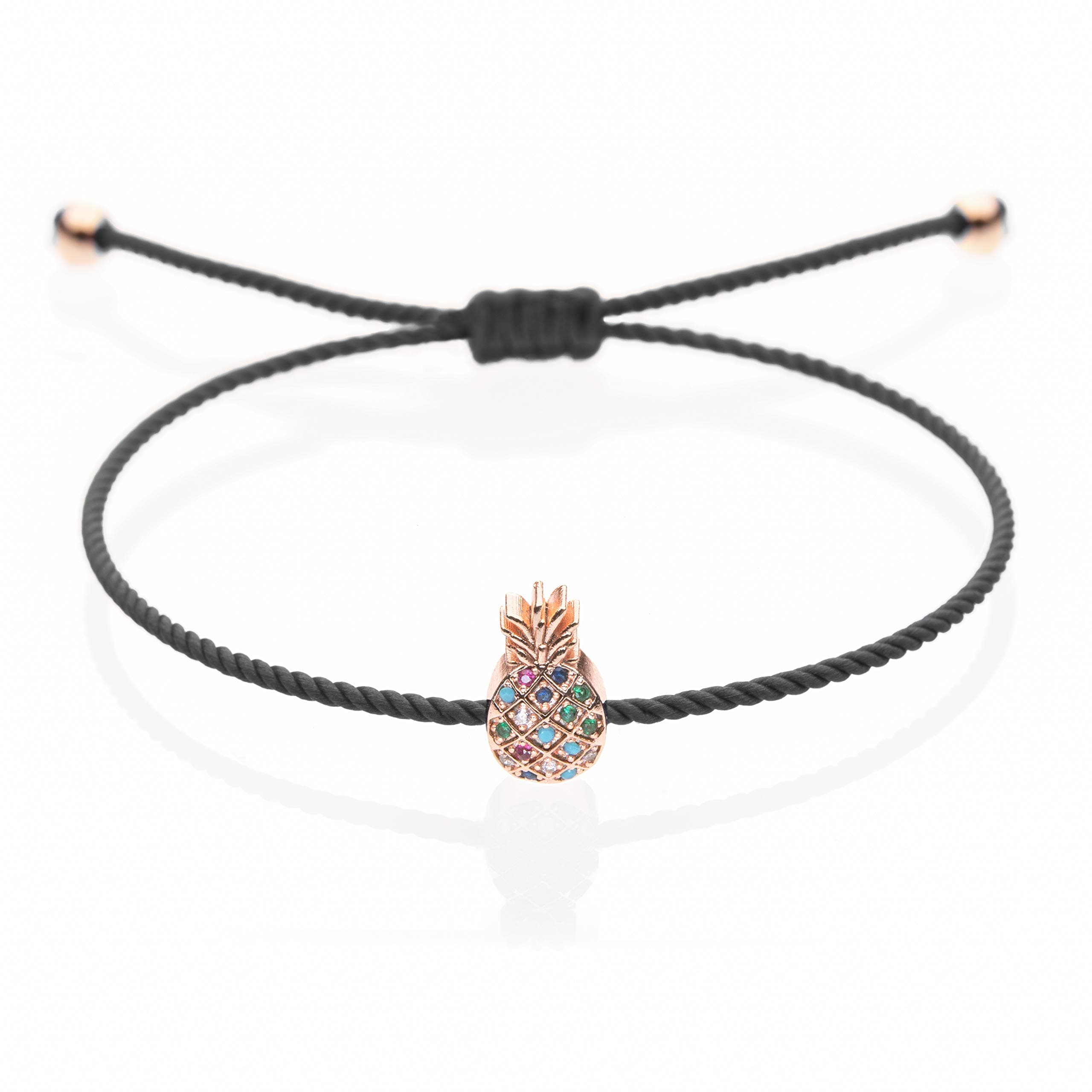 Handmade Adjustable String Pineapple Bracelet for Women Jewelry I Red, Blue, Black Braided String