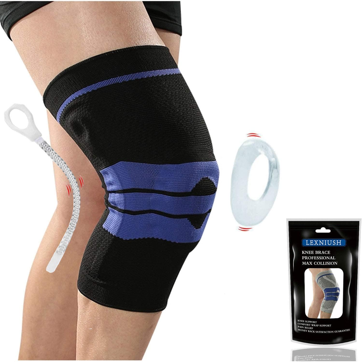 Professional Knee Brace Compression Sleeve - Best Knee Braces for Men Women, Medical Grade Knee Support Protector for Running, Meniscus Tear, Arthritis, Joint Pain Relief, Sports Injury Recovery