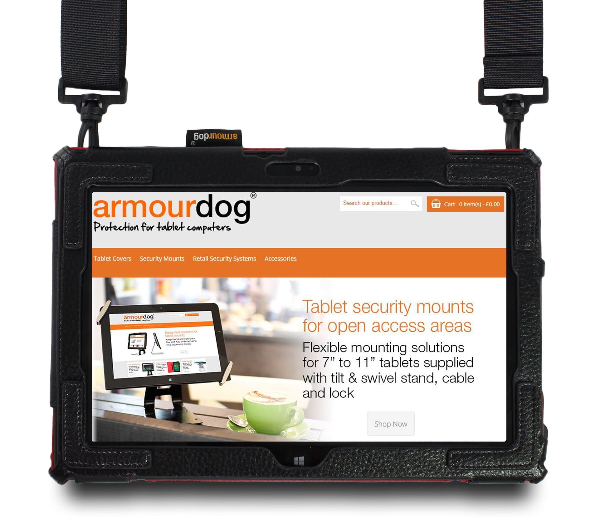 armourdog® protective cover/case with hand and shoulder straps for Lenovo ThinkPad 10 generation 2 tablet. Designed for retail, healthcare, utilities, restaurants, hospitality 'meet and greet' roles.