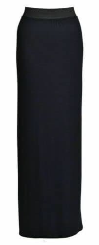 Ladies Elasticated Full Length Stretchy Jersey Womens Plain Maxi Skirt (S-M (8-10), Baby Pink) (Black, ML(12-14) UK)