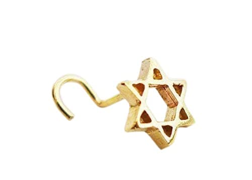Star of David Nose Stud. 14K Handmade Gold Nose Stud. Recycled Gold. Eco Friendly. Choose Your Thickness. Magen David Nose Stud. Man or Woman Jewelry. Unisex.