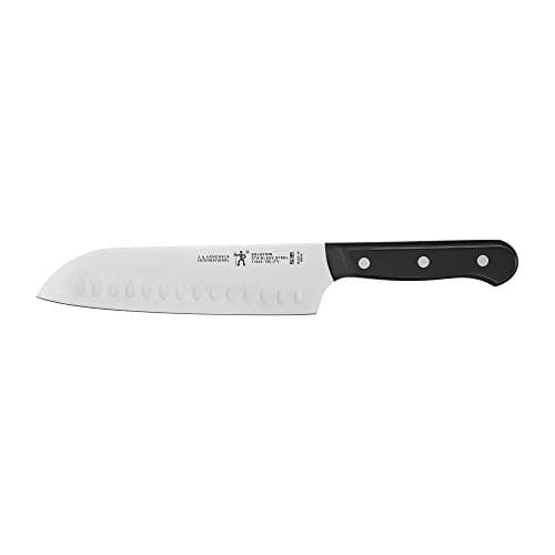 HENCKELS 17548-183 Solution Hollow Edge Santoku Knife, 7-inch, Black/Stainless Steel