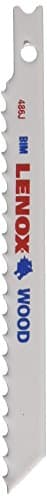 Lenox Tools 20652F486J U-Shank Bi-Metal Wood Cutting Jig Saw Blade, 4-Inch x 3/8-Inch x 6 TPI, 5-Pack