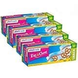 Plastimade Zip'n'Close Disposable Plastic Resealable Snack Bags, 200 Bags, Premium Seal, Great for Home, School, Office, Traveling, Snacks, Food Prep, Or Any Storage Needs (4 Packs)