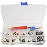 102 Pcs A/C Valve Core R12 R134a Automotive Air Conditioning Refrigeration Tire Valve Stem Cores Remover Tool Assortment Kit