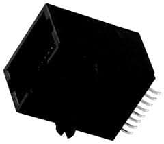 GM-SMT2-N-88-50 RJ45 SMT PCB Jack, Low Profile, Right Angle, 50 microinch Gold Plate (1 Piece)