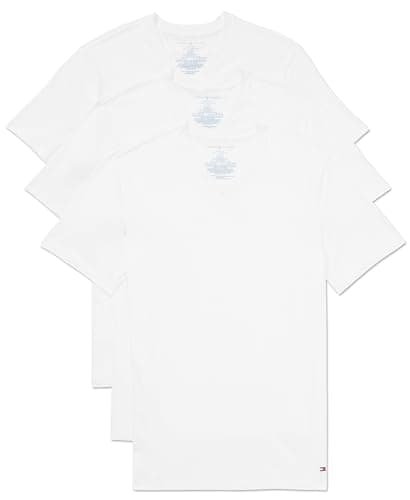 Tommy Hilfiger Men's Undershirts 3 Pack Cotton Classics Slim Fit Crew T-Shirt