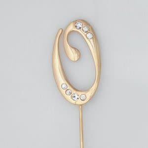 Oasis Supply Cupcake/Cake Decorating Ornament with Some Beautiful Clear Crystals, 2-3/4-Inch, Monogram Number "0", Gold