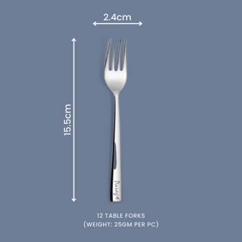 12 Pieces Stainless Steel Dinner Forks Set for Home & Kitchen, 15.5 cm Long, Fruit Fork for Dining Table, Dining Tableware Cutlery Set, Silver
