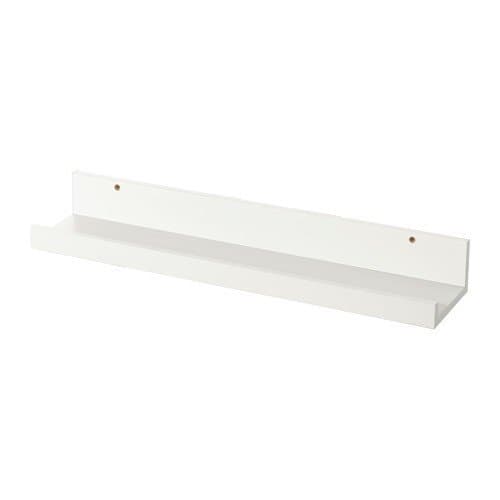 2XIKEA Modern Floating Ledge for Photos/Pictures and Frames, Wood, White, 55 x 12 x 8 cm