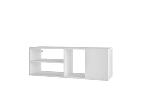 Minetta Contemporary Modern Wood 46" Floating TV Stand in White