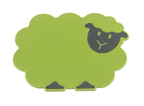 Kuhn Rikon Kinderkitchen Kids Cutting Board, Sheep, 9.8" x 9.1" x 4.3", Green | Child-Friendly Kitchen Tools For Real Cooking