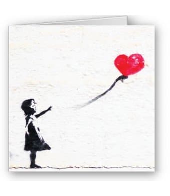 Artistic Greeting Card (RM1497) Blank / Birthday - Heart Balloon - Banksy