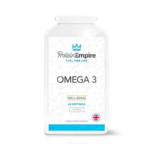 Protein Empire Omega 3 Fish Oil | 2000mg per Serving, 1 Month Supply for Joint Health & Wellbeing – 60 Capsules