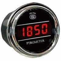 Pyrometer Gauge Exhaust Gas Temperature Sensor for Any Semi, Pickup Truck or Car - Gauge Diameter - 2 1/16" - Bezel: Chrome - LED Color: Blue