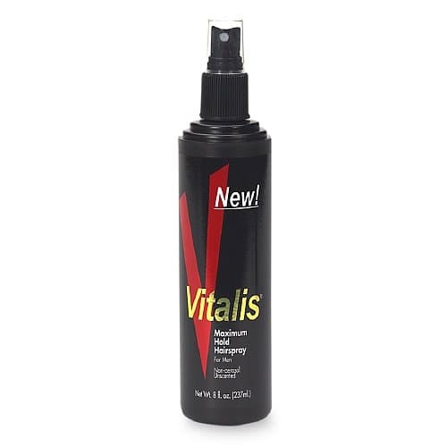 UUX Vitalis Maximum Hold Hairspray for Men, Pump, Unscented 8 fl oz (Pack of 4)