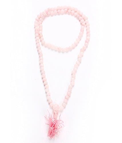 Bakthi Today Bazaar Odisha Rose Quartz Crystal Mala 108 + 1 Beads