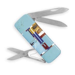 316L Stainless steel and multicolor imitation inlay stone pocket knife money clip.