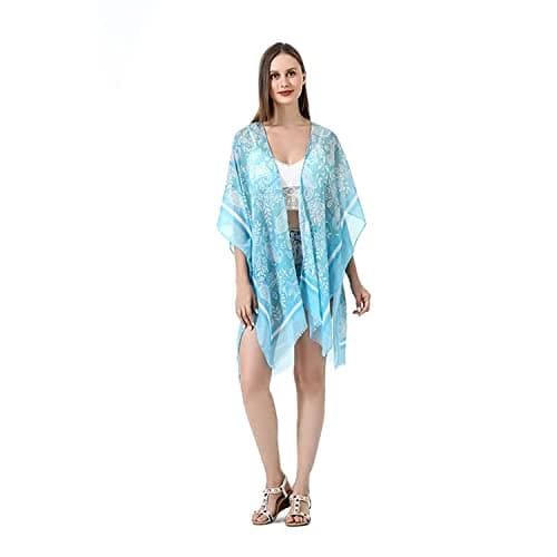 Women's Stylish Kimono Cardigan, Loose Sleeveless Beach Cover Up, Fashion Swimwear Cover for 2022 Spring Summer，For Beach Party Playing Gift for Women