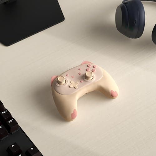 IINE Cute Switch Controller, Bluetooth Kawaii Light Nintendo Switch Controller with TURBO/Double Vibration Function
