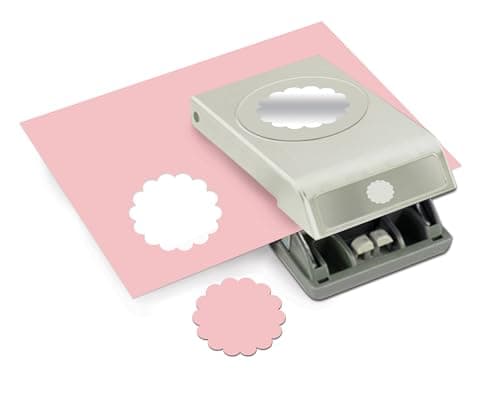 EK Tools Paper-punches, 2-Inch Scallop Circle, Gray, Metal Craft Punch, Stackable, Locks Shut, New Package