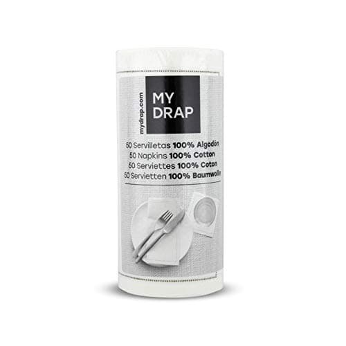 Mydrap 50 Units Per Roll Cocktail Napkins, Linen, Grey, 11 x 11 cm