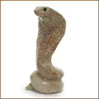 Hand Carved Soapstone KING COBRA SNAKE Figurine - Peru
