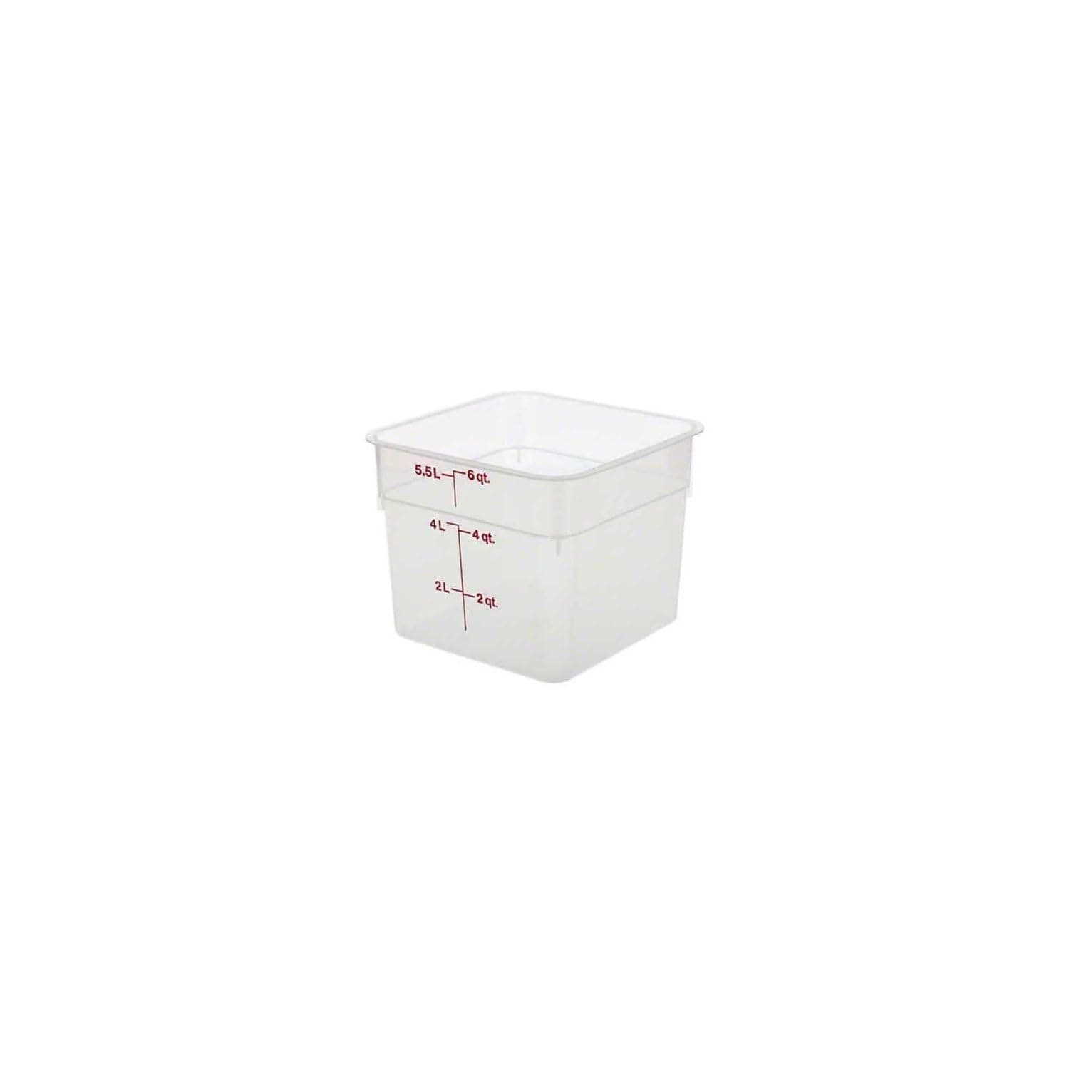 Food Storage Container - Classic Series Square - 6 QT (Quart) - Commercial Grade for Food Prep (Translucent)