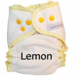 Organic Bamboo Fleece Fitted Cloth Diaper - Small - Lemon