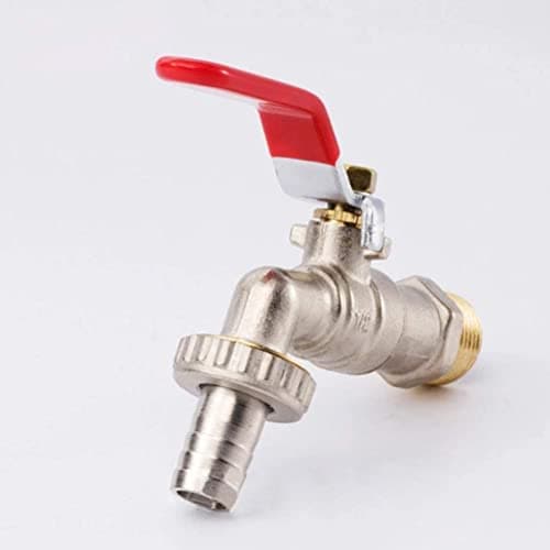 BATH GURU 1/2 Inch Brass Alloy Mini Washing Machin Nozzle Bib Cock Tap for Bathroom Garden Nickel Plated Pack of 1