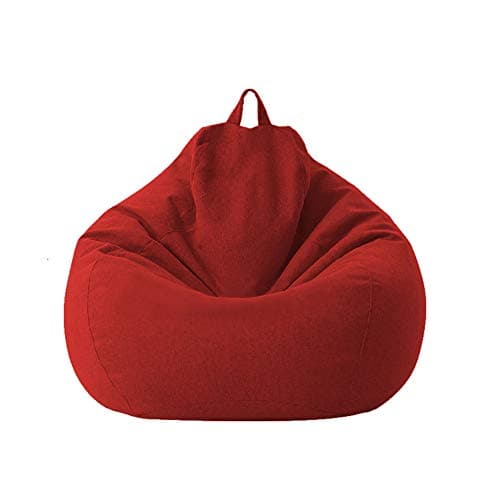 Classic Bean Bag Sofa Chairs Without Filler, Lazy Lounger Bean Bag Storage Chair Cover for Adults and Kids Indoor Outdoor for Home Garden Lounge Living Room (Red)
