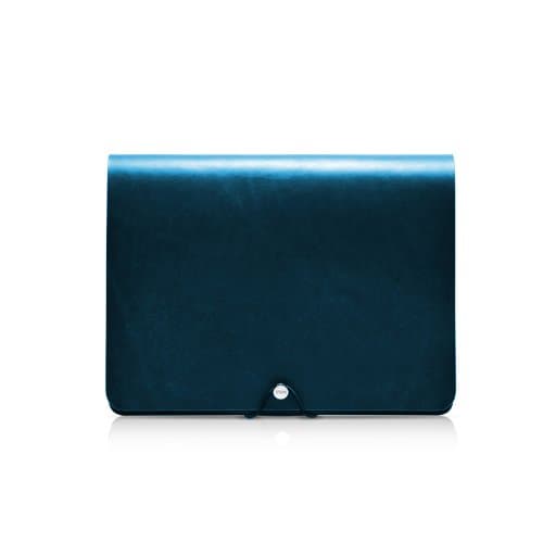 EVOUNI L09-2BU Leather Arc Cover for The New iPad / iPad2 (Blue)