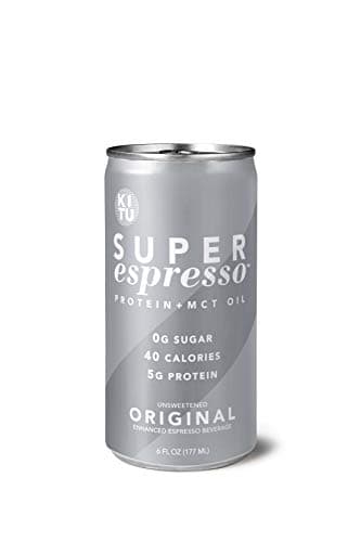 Kitu Super Espresso, SugarFree Keto Coffee Cans (0g Sugar, 5g Protein, 40 Calories) [Original] 6 Fl Oz, 24 Pack | Iced Coffee, Canned Coffee - From the Super Coffee Family