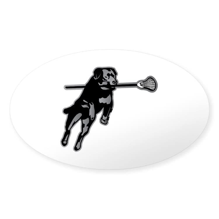 CafePress Lax Dog Sticker Oval Car Bumper Sticker