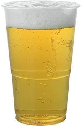 100 x 330ml Half Pint Clear Plastic Cups Disposable Glasses Beer Cups – Strong PET Plastic, BPA Free and Recyclable- Heavy Duty and Ideal Beer Cups for Festivals, BBQs, and Football Games